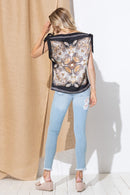 Satin Print Mandala Ribbon Tie Tank-4