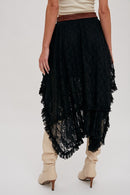 Lace Tiered Midi Skirt-6