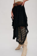 Lace Tiered Midi Skirt-4