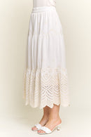 Embroidered Tiered Midi Skirt-10