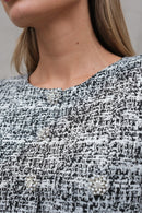 Black and White Jaquard Romper-6