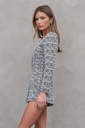 Black and White Jaquard Romper