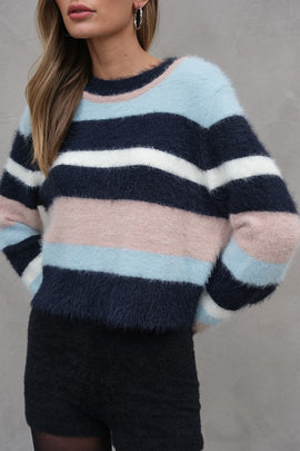 Soft Brushed Stripe Sweater - 0