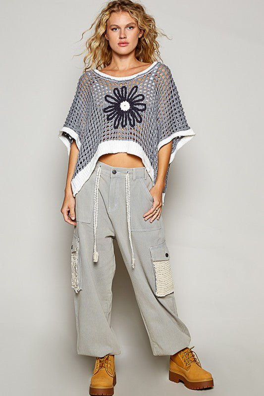 Roundneck Floral Thin Sweater Top