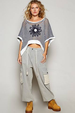 Roundneck Floral Thin Sweater Top