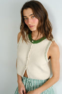 Contrast Stitch Detail Sweater Vest