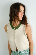 Contrast Stitch Detail Sweater Vest