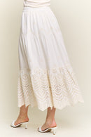 Embroidered Tiered Midi Skirt-9