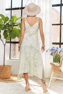 Sleeveless Washed Slip Dress – Casual Midi with Lace Detail-3