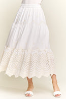 Embroidered Tiered Midi Skirt-7