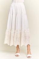 Embroidered Tiered Midi Skirt-6