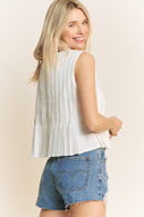 Pintuck Tie-Front Babydoll Tank-3
