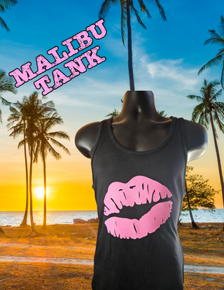 Buy black-with-pink-lips &quot;Malibu&quot; Tank ***LIMITED EDITION***
