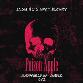 Poison Apple Candle with apple, cinnamon, pomegranate, and patchouli fragrance