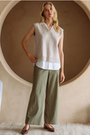 Layered Look Collared Sweater Vest-1