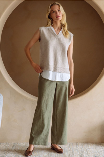 Layered Look Collared Sweater Vest