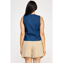 Embroidered Detail Graphic Denim Vest