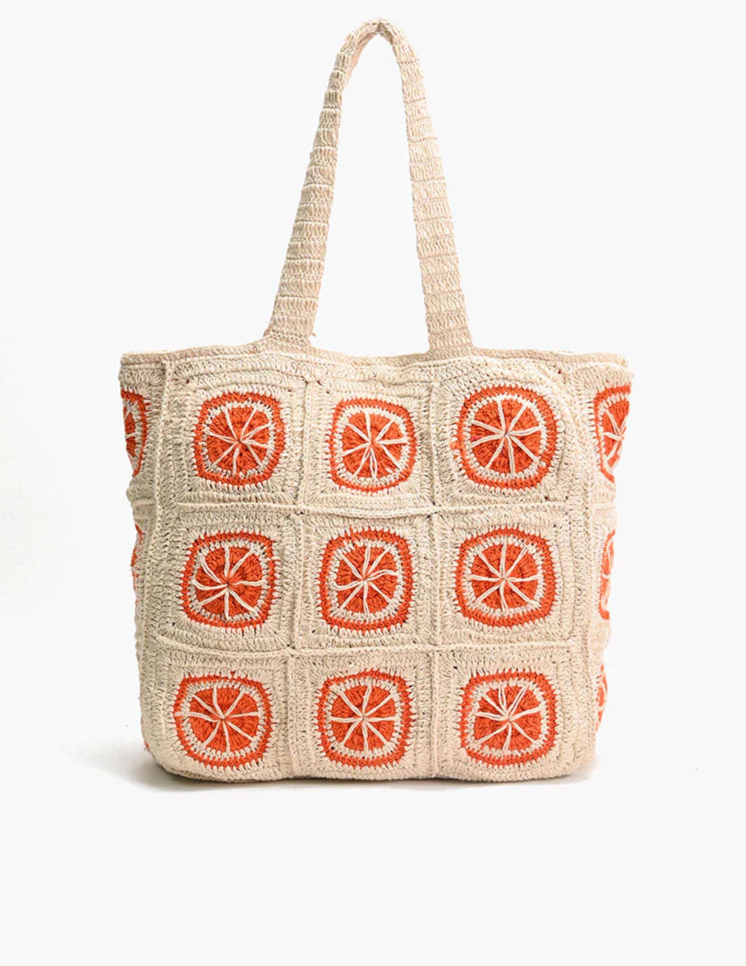 Orange Crochet Beach Tote