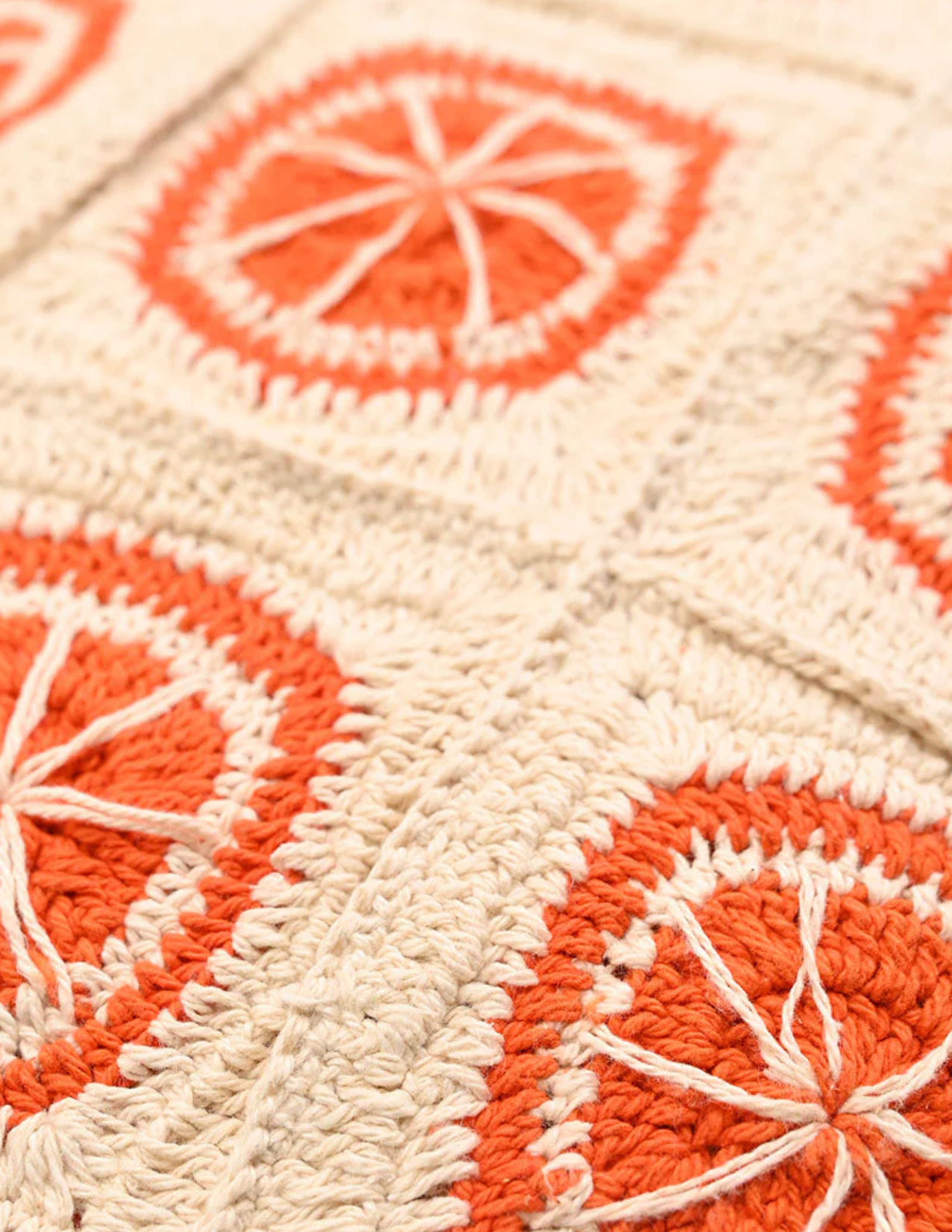 Orange Crochet Beach Tote