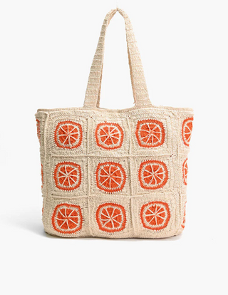 Orange Crochet Beach Tote