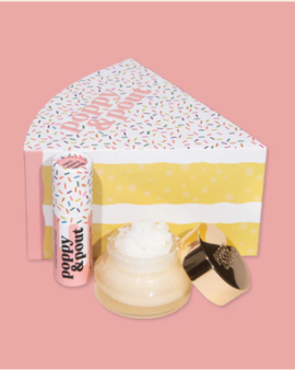 LIP CARE DUO, BIRTHDAY CONFETTI CAKE - POPPY & POUT