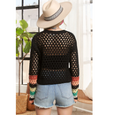 Multi-Color Granny Square Crochet Sweater-3