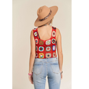 Multi-Color Crochet Crop Tank Top-8