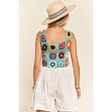 Multi-Color Crochet Crop Tank Top