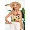 Multi-Color Crochet Crop Tank Top-3