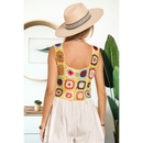 Multi-Color Crochet Crop Tank Top-4