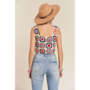 Multi-Color Crochet Crop Tank Top-2
