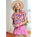 Multi-Color Crochet Vest Top – Drop Shoulder-4