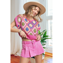 Multi-Color Crochet Vest Top – Drop Shoulder-5