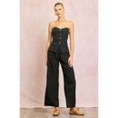 Button Front Tube Top with Split Hem-5