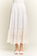Embroidered Tiered Midi Skirt-8