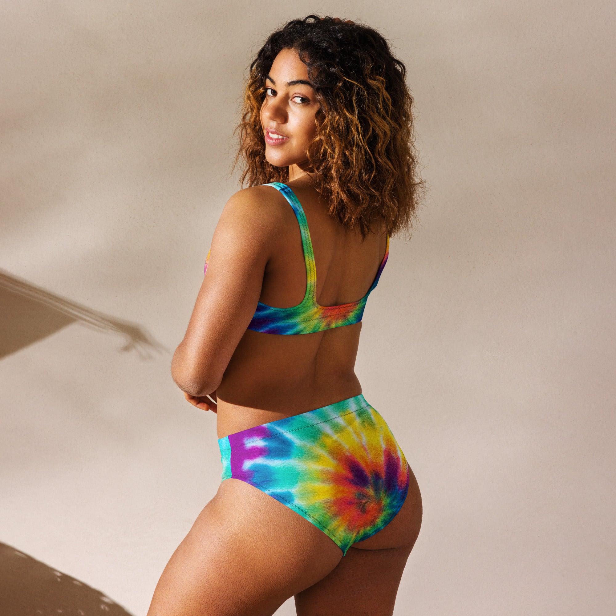 Tye-d is high-waisted bikini