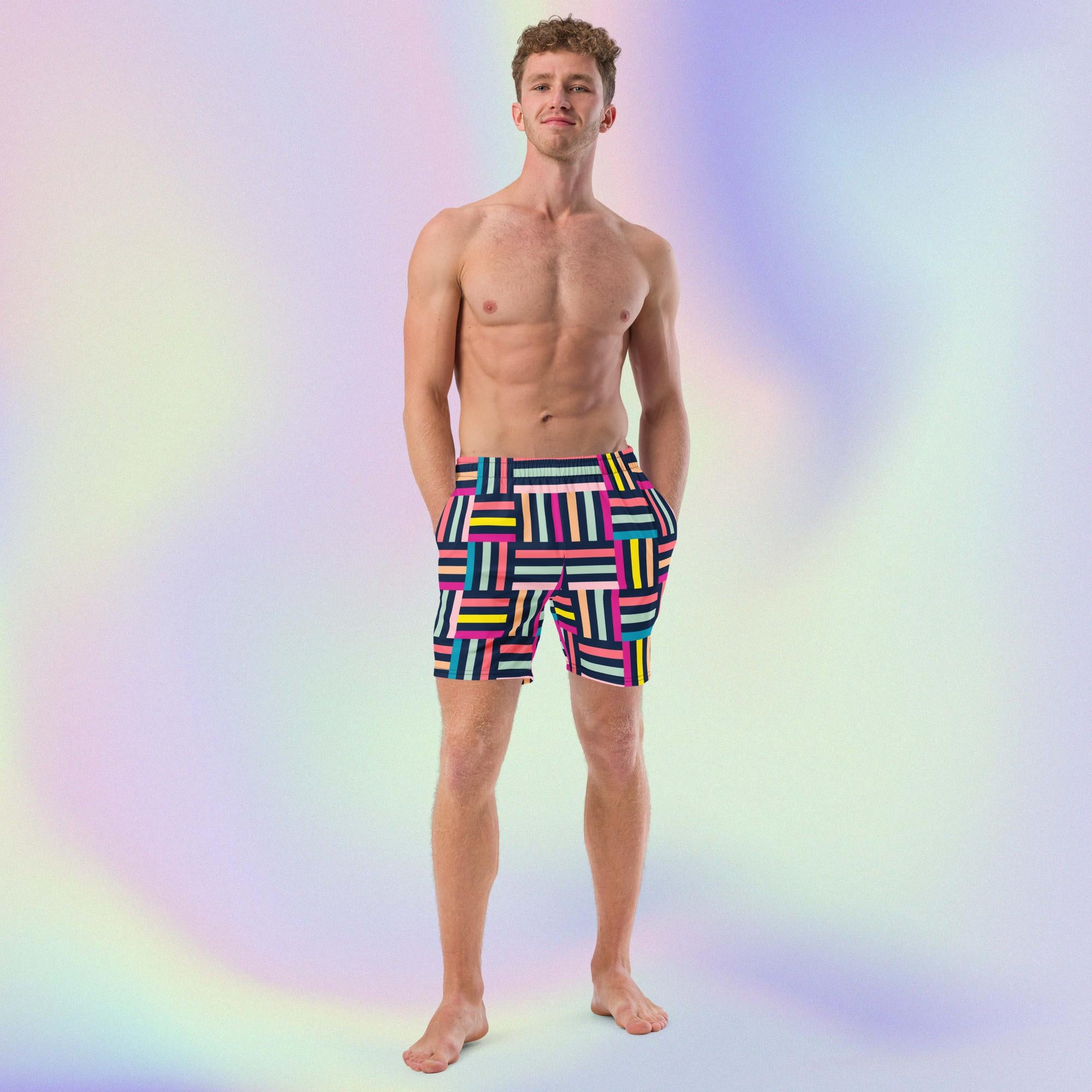 Bar Codes swim trunks