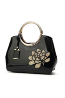 Vintage Print Shiny Shell Tote Bag-3