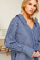 Oversized Stripe Back Bow Shirt-3