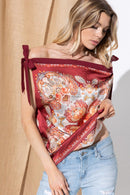 Satin Print Mandala Ribbon Tie Tank-7