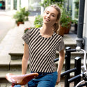 Black and Tan Crop Tee