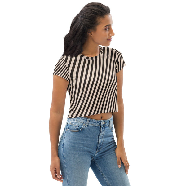 Black and Tan Crop Tee