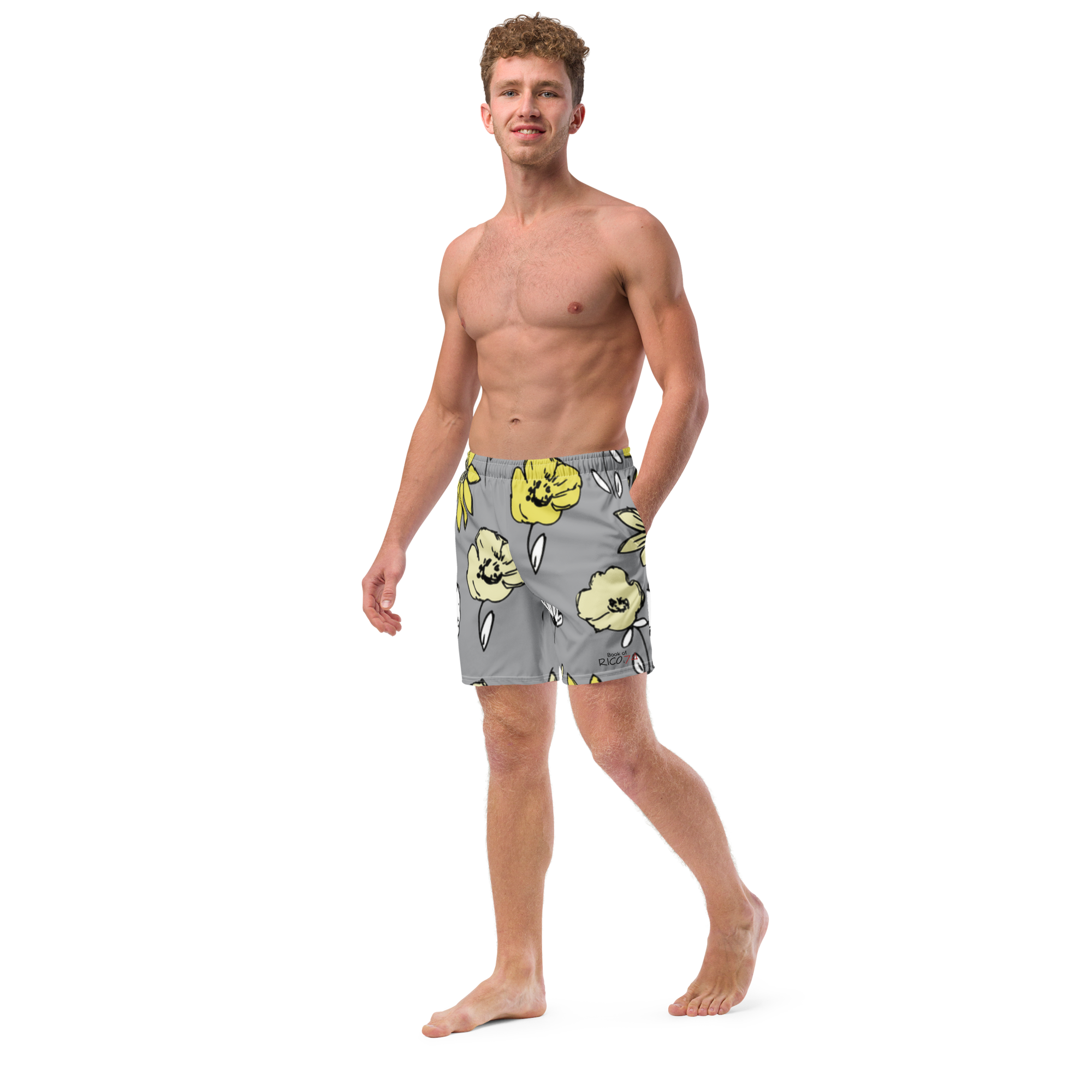 Hand Drawn Men's swim trunks