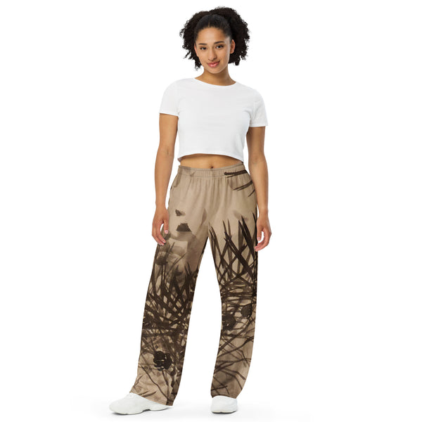 Spiked unisex wide-leg pants