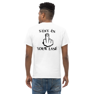 Buy white &quot;Stay in your Lane&quot; tee by Book of Rico:74™