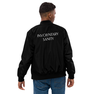 "Involuntary Sanity" by Book of Rico:74™ recycled bomber jacket