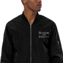 "Involuntary Sanity" by Book of Rico:74™ recycled bomber jacket