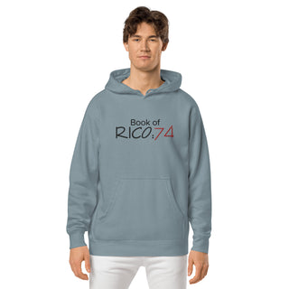 Buy pigment-slate-blue Book of Rico:74™ hoodie